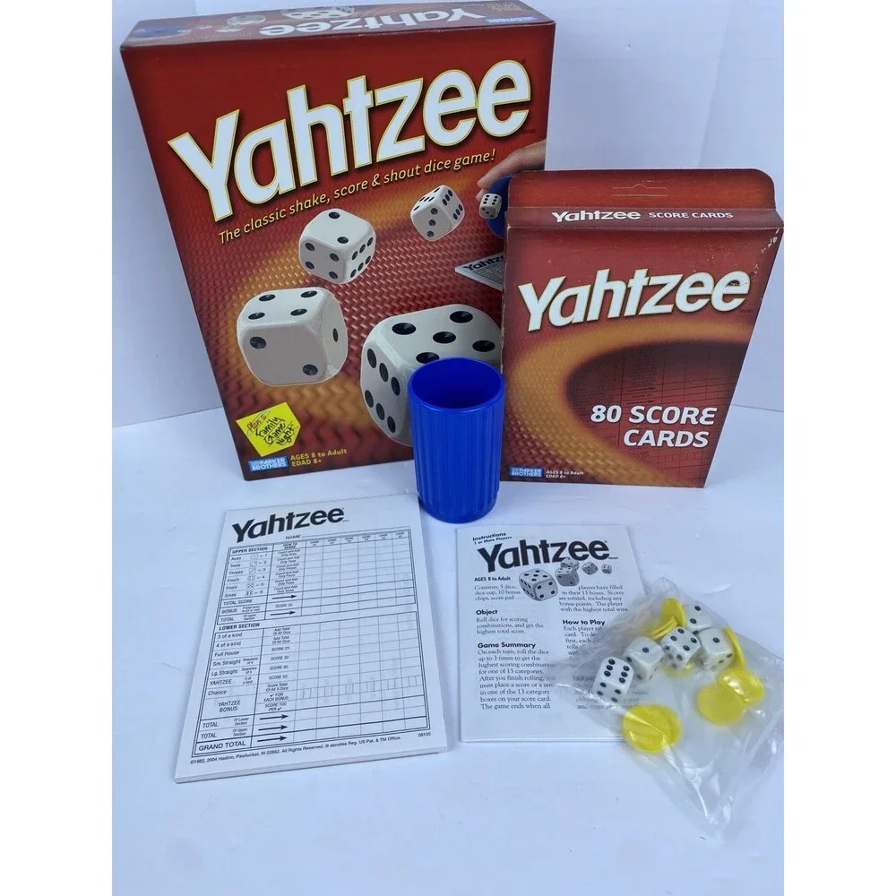 2004 Vintage Parker Brothers Yahtzee *UNUSED PLUS Bonus 2004 Sealed Score Cards!